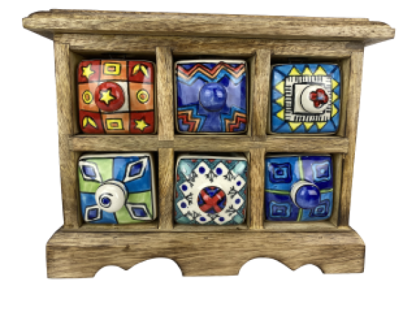 Kleinkommode mit 6 Keramikschubladen